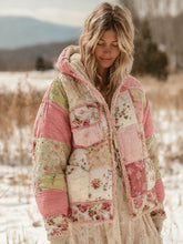 Femmes Floral Patchwork Chaud Coton Rembourré Vêtements